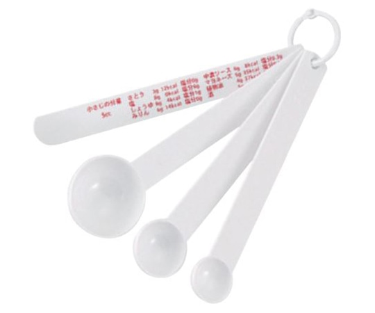 エンテック AS樹脂 計量スプーン(大)4pcセット・白 No.119 1個（ご注文単位1個）【直送品】