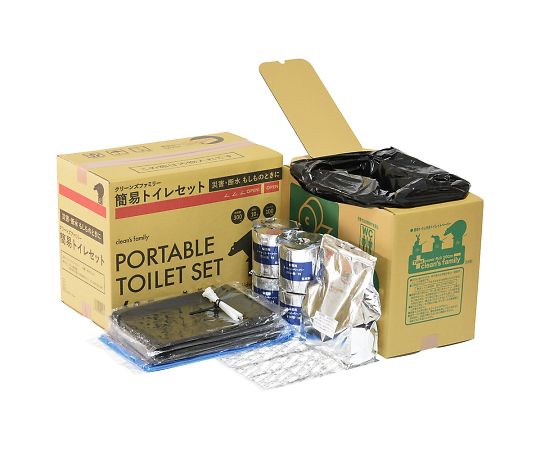 丸英製紙 クリーンズファミリー簡易トイレ付 トイレセット100回(10年保存) MHCF-301 1箱（ご注文単位1箱）【直送品】