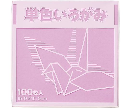 FUN 単色折り紙 15×15cm 桃 100枚 KTI-モモ 1パック(ご注文単位1パック)【直送品】