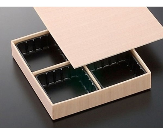 中央化学 折箱 新WD松花堂4仕切小杉のせ蓋付90 90枚 159509 1ケース(ご注文単位1ケース)【直送品】