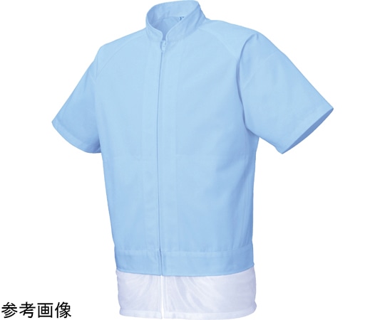 サンエス 男女共用混入だいきらい半袖ジャケット サックス LL FX70945R 1枚（ご注文単位1枚）【直送品】