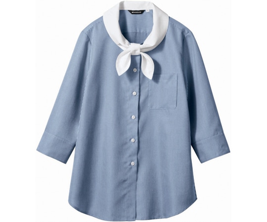 住商モンブラン ブラウス レディス 7分袖 ブルーチェック/白 11号 WC2231-4 11 1枚（ご注文単位1枚）【直送品】