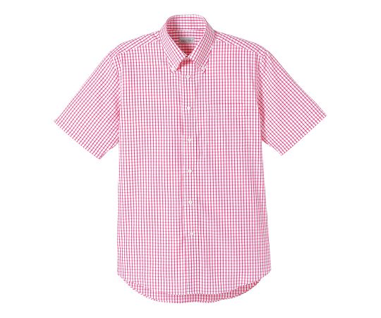 FACE グラフチェック半袖シャツ レッド L FB4507U-3 L 1枚（ご注文単位1枚）【直送品】