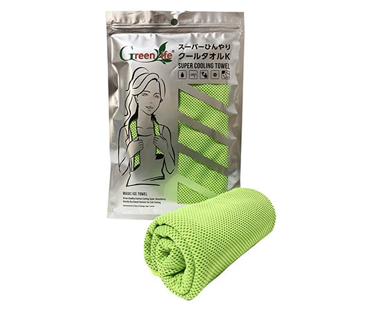Kメディカルニーズ スーパーひんやりクールタオルK ライトグリーン 2枚入 K-009 1箱(ご注文単位1箱)【直送品】