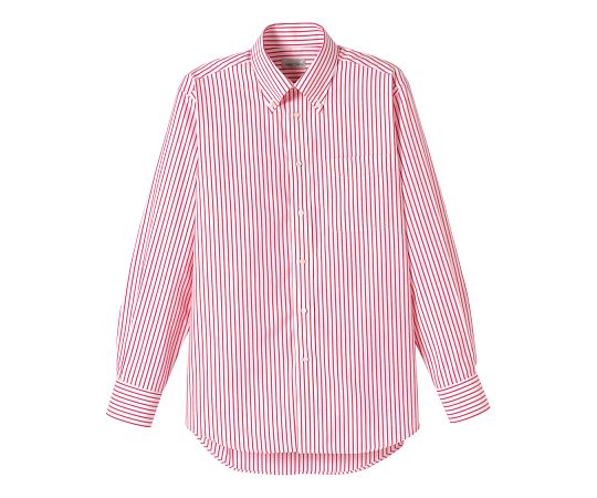 FACE ストライプ長袖シャツ レッド LL FB4508U-3 LL 1枚（ご注文単位1枚）【直送品】