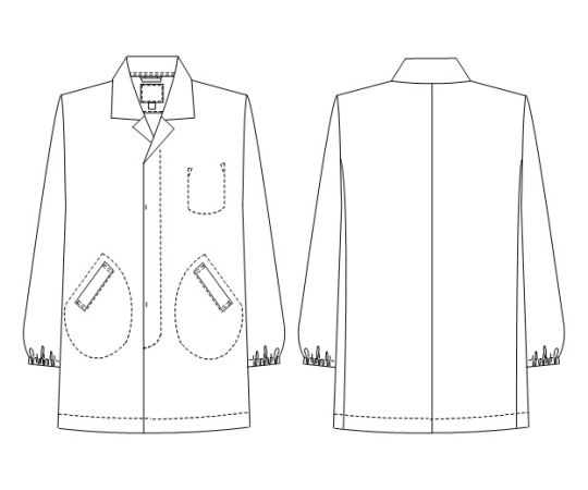 ナガイレーベン 男子食品衣長袖 L NP200 1枚（ご注文単位1枚）【直送品】