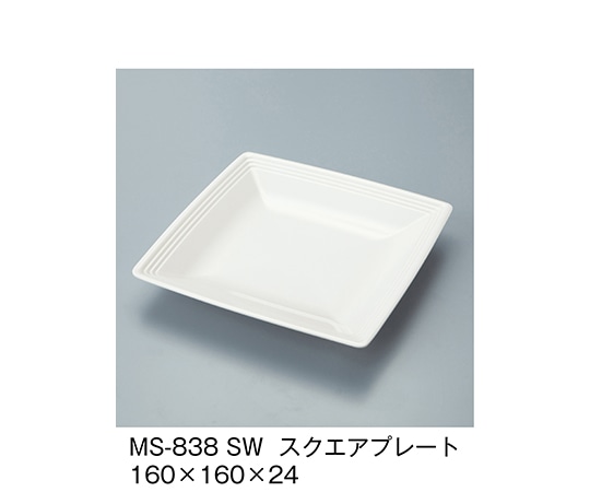 三信化工 スクエアプレート 白雪 MS-838_SW 1個（ご注文単位1個）【直送品】