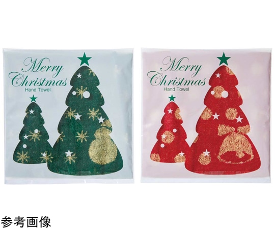 アズワン クリスマス・ジャガードタオルハンカチ 100個 28-133-1-1 1個(ご注文単位1個)【直送品】