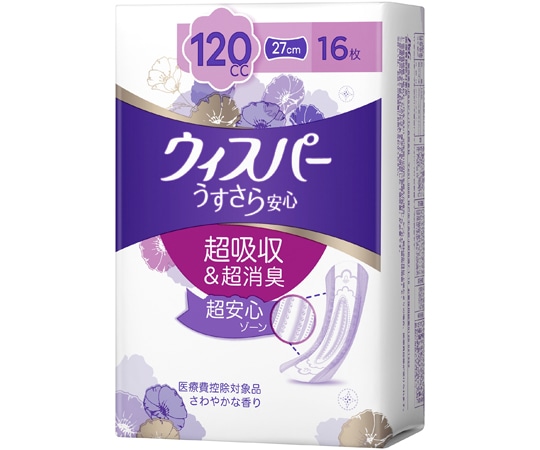 P&G ウィスパーうすさら安心 多いとき 120CC 16個×12パック入 364612 1ケース（ご注文単位1ケース）【直送品】