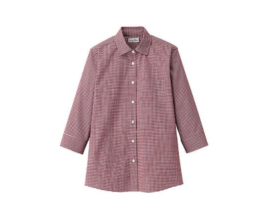 FACE レディスセミワイドカラー七分袖ブラウス レッド 5G FB4043L-3 5G 1枚（ご注文単位1枚）【直送品】