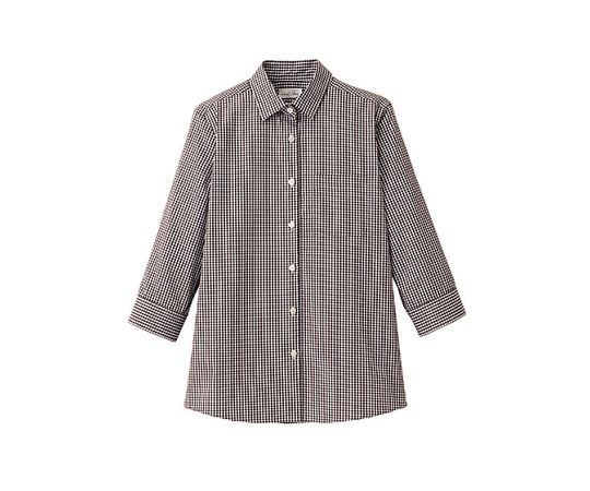 FACE レディスセミワイドカラー七分袖ブラウス ブラウン 7G FB4043L-5 7G 1枚（ご注文単位1枚）【直送品】