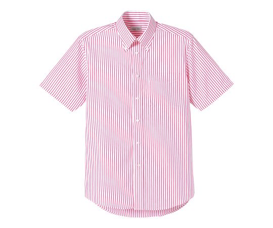 FACE ストライプ半袖シャツ レッド L FB4509U-3 L 1枚（ご注文単位1枚）【直送品】