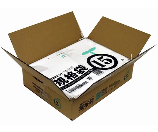 紺屋商事 小箱売:ひも付ポリ袋 01半透明 15号 100枚×15冊入 00723315 1箱（ご注文単位1箱）【直送品】