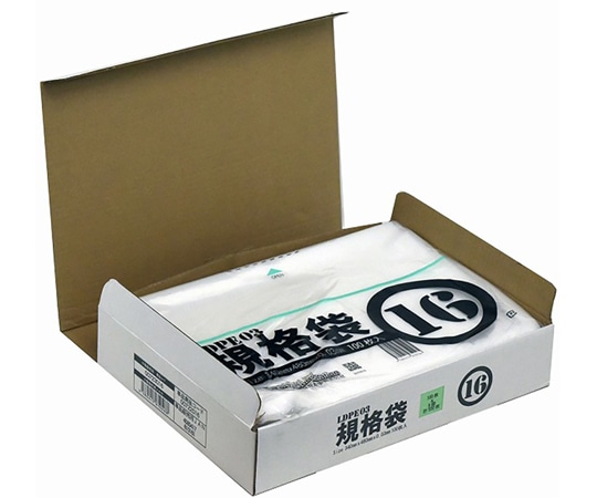紺屋商事 小箱売:PE規格ポリ袋 03透明 16号 100枚×5冊入 00723016 1箱（ご注文単位1箱）【直送品】