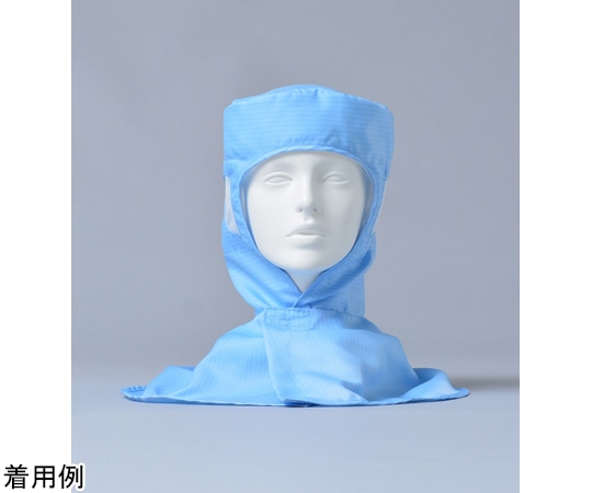 東洋リントフリー ヘアネット一体型フード 青 L 3K2459-B L 1枚 (ご注文単位1枚)【直送品】