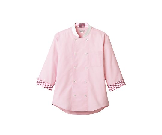 FACE コックシャツ(ユニセックス) ピンク×レッド SS FB4522U-9 SS 1枚（ご注文単位1枚）【直送品】