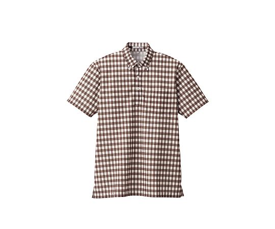 FACE チェックプリントポロシャツ ブラウン 4L FB4523U-5 4L 1枚（ご注文単位1枚）【直送品】