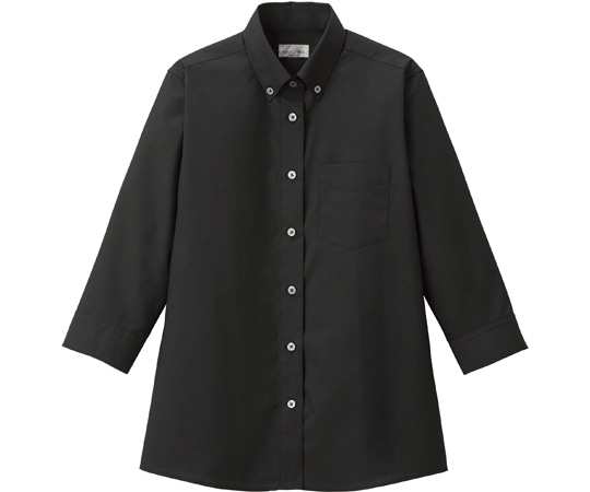 ボンマックス レディスボタンダウン七分袖ブラウス ブラック 11G FB4045L-16 11G 1枚(ご注文単位1枚)【直送品】