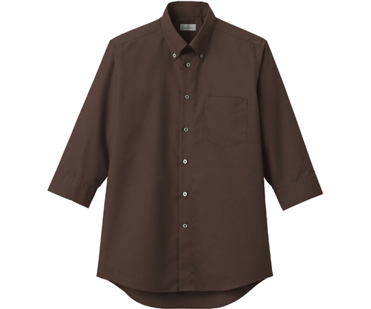 ボンマックス メンズボタンダウン七分袖シャツ ブラウン LL FB5050M-5 LL 1枚（ご注文単位1枚）【直送品】