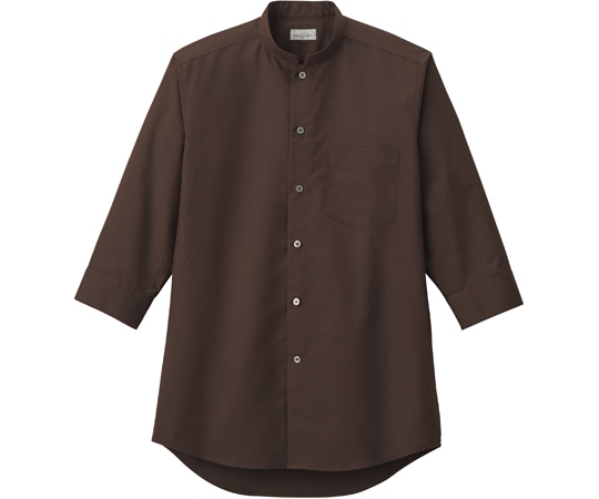 ボンマックス メンズスタンドカラー七分袖シャツ ブラウン 5L FB5052M-5 5L 1枚（ご注文単位1枚）【直送品】
