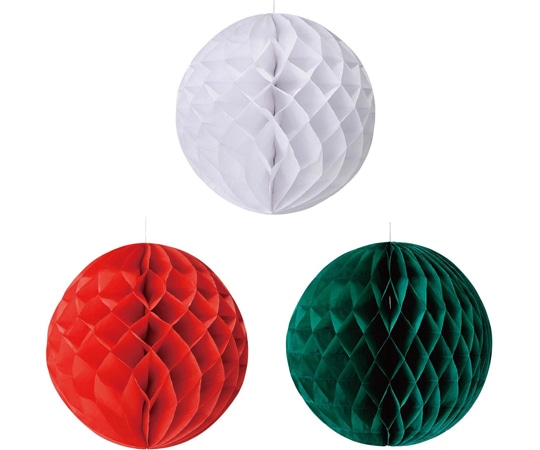 アズワン ペーパーハニカムボール 白/緑/赤 3種類×2個入 28-110-2-1 1セット（ご注文単位1セット）【直送品】