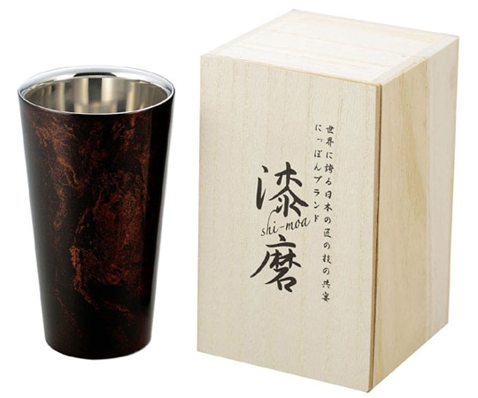 アサヒ 漆磨 2重構造ストレートカップ 黒漆流し SCW-L501 1個（ご注文単位1個）【直送品】