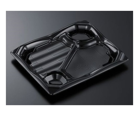 中央化学 弁当容器 CT波音 V24-20C 黒-BK 本体 600枚 235192 1ケース(ご注文単位1ケース)【直送品】