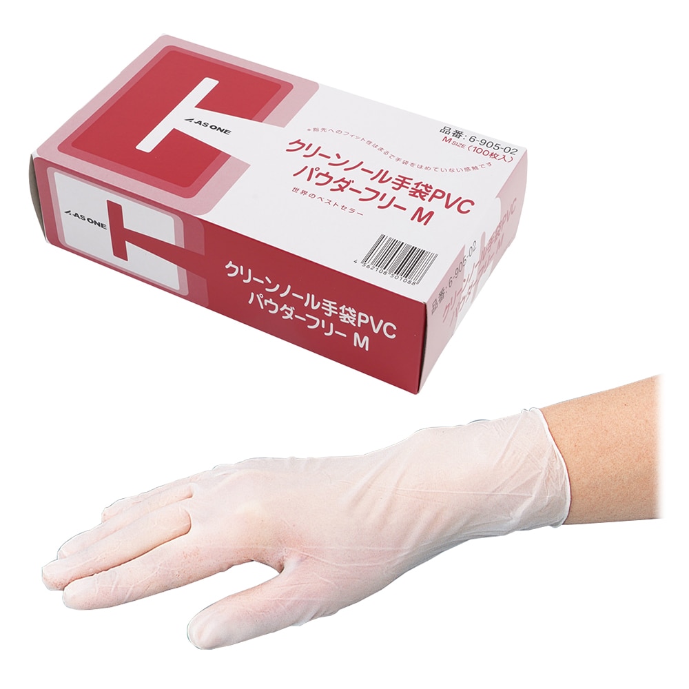 アズワン クリーンノール手袋 PVC パウダーフリー M 100枚×10箱 1箱 (ご注文単位1箱)【直送品】