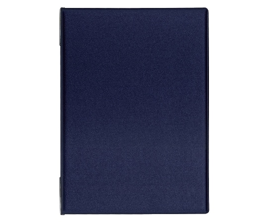 オープン工業 メニューファイル ファブリック調 A4 4頁 青 MN-151-BU 1個（ご注文単位1個）【直送品】