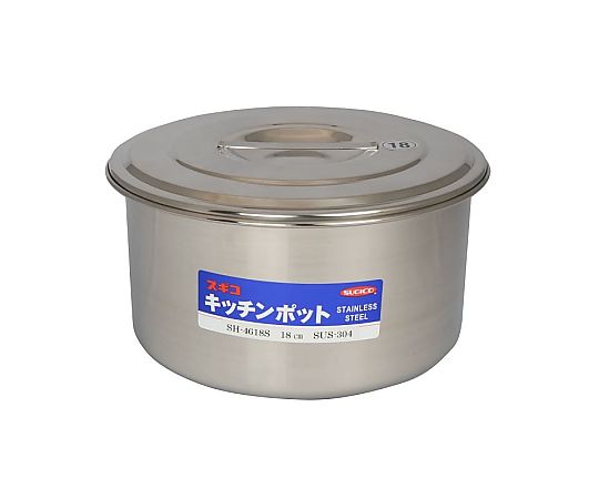スギコ産業 18-8 目盛付浅型キッチンポット 2.5L SH-4618S 1個（ご注文単位1個）【直送品】