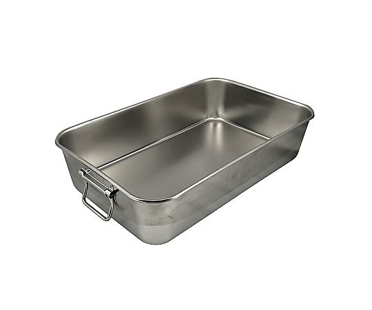 スギコ産業 18-8 給食バット 可動ハンドル 半カールフラットフランジ 未研磨仕様 約28L SK-6038XH 1個（ご注文単位1個）【直送品】