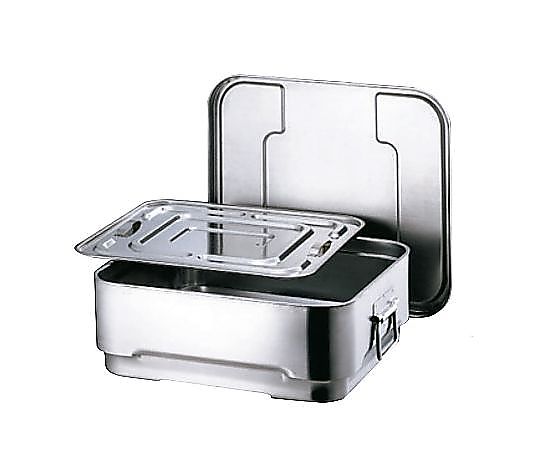 スギコ産業 18-8 角型二重食缶 内蓋付 約8L DHS-3508 1個(ご注文単位1個)【直送品】