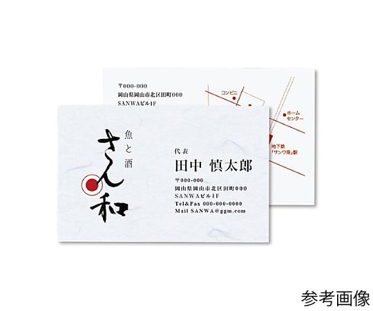 サンワサプライ インクジェット和紙名刺カード 雪 JP-MTMC03 1セット(ご注文単位1セット)【直送品】