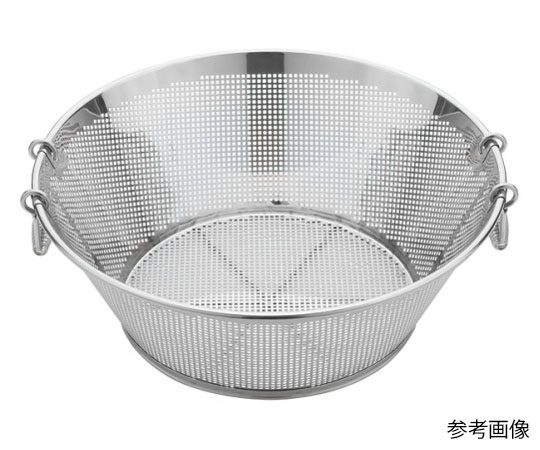 三宝産業（YUKIWA） UK18-8パンチング 揚げザル 平底 48cm (角穴)  1個（ご注文単位1個）【直送品】