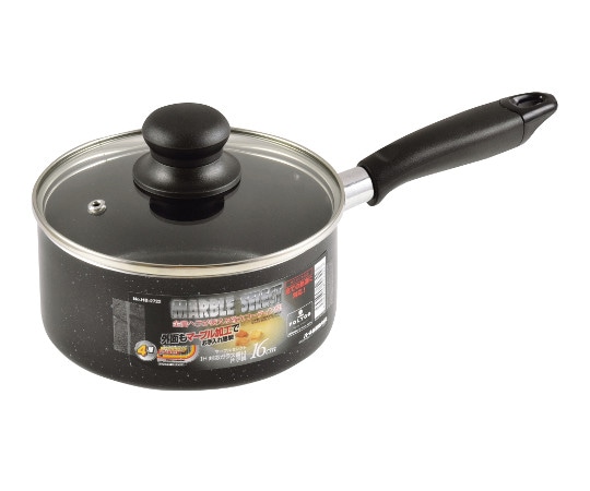 パール金属 マーブルセレクトIH対応ガラス蓋付片手鍋 16cm HB-2722 1個（ご注文単位1個）【直送品】