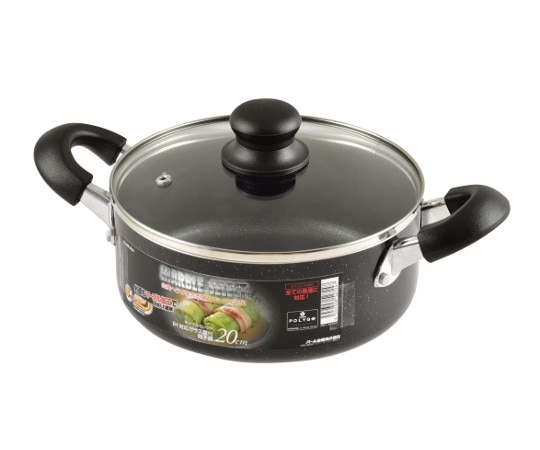 パール金属 マーブルセレクトIH対応ガラス蓋付両手鍋 20cm HB-2724 1個（ご注文単位1個）【直送品】