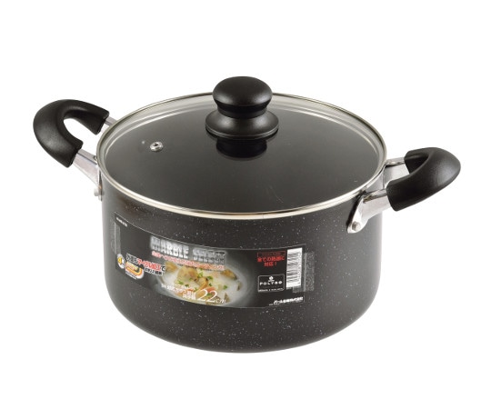 パール金属 マーブルセレクトIH対応ガラス蓋付両手鍋 22cm HB-2725 1個（ご注文単位1個）【直送品】