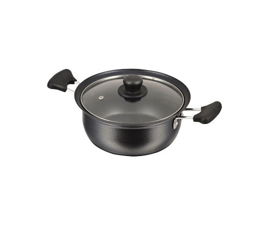 パール金属 バブシャッター ふっ素加工IH対応ガラス蓋付両手鍋 20cm HB-2873 1個（ご注文単位1個）【直送品】
