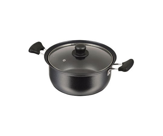 パール金属 バブシャッター ふっ素加工IH対応ガラス蓋付両手鍋 22cm HB-2874 1個（ご注文単位1個）【直送品】