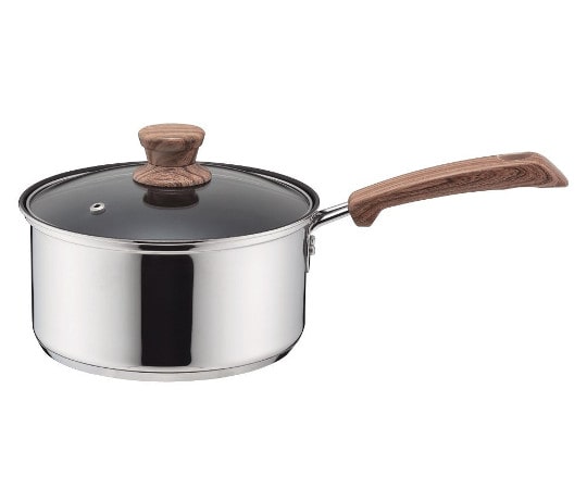 パール金属 ウッディパル 3層底ガラス蓋付片手鍋 18cm(内面ふっ素加工) HB-3176 1個（ご注文単位1個）【直送品】