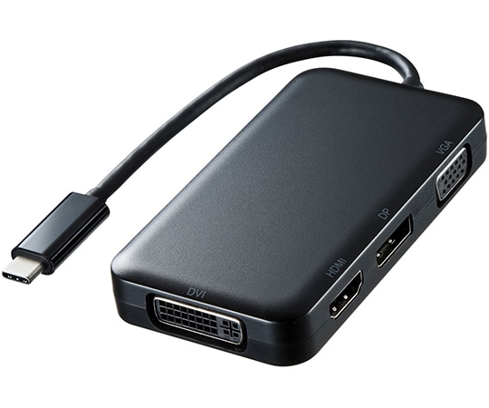 サンワサプライ USBTypeC-HDMI/VGA/DVI/DisplayPort変換アダプタ AD-ALCHVDVDP 1個(ご注文単位1個)【直送品】