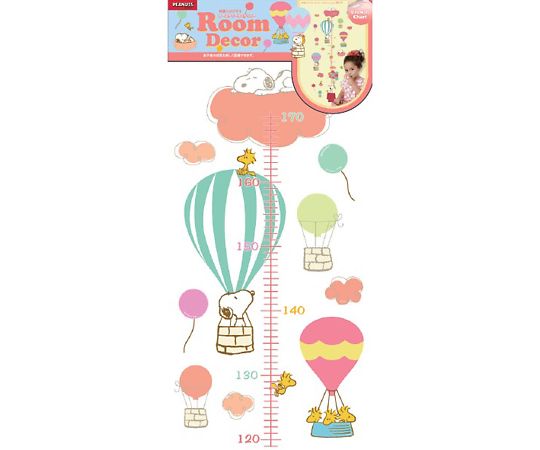 S&Cコーポレーション スヌーピー身長計ステッカー 600×320mm 2セット入 PWD7 1セット(ご注文単位1セット)【直送品】