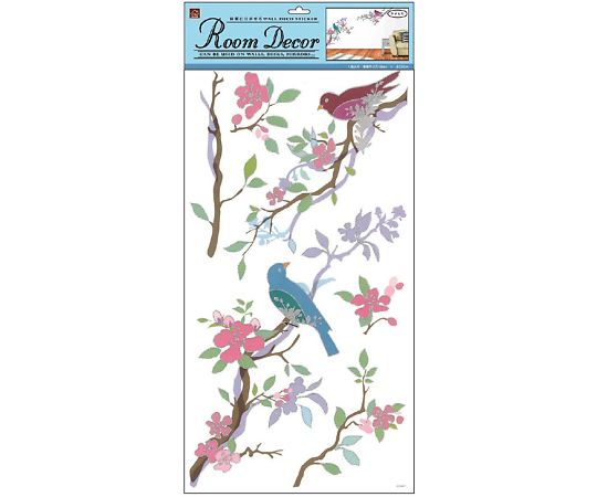 S&Cコーポレーション ルームデコステッカー 花鳥グリッター PLK152 1枚(ご注文単位1枚)【直送品】