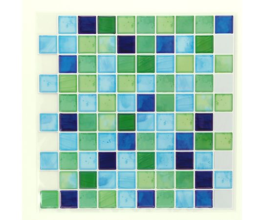 S&Cコーポレーション タイルステッカー モザイクタイル スクエアブルー/グリーン 2セット入 ITL005 1セット(ご注文単位1セット)【直送品】