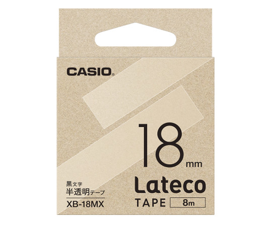 カシオ カシオ ラテコ詰め替え用テープ 18ミリ 半透明に黒文字 XB-18MX 1個(ご注文単位1個)【直送品】