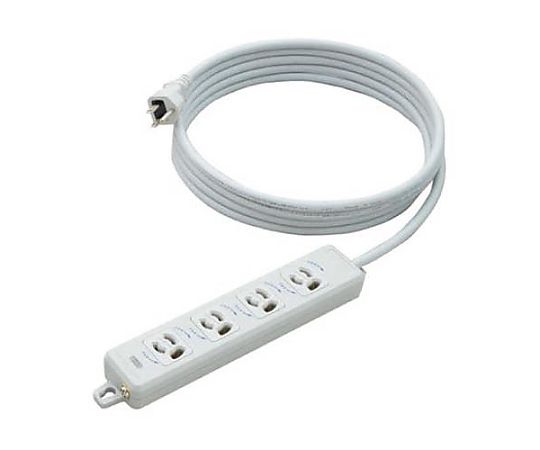 エスコ AC125V/15Ax 3m タップ(4口・抜け止・アース付) EA815GK-43 1個(ご注文単位1個)【直送品】