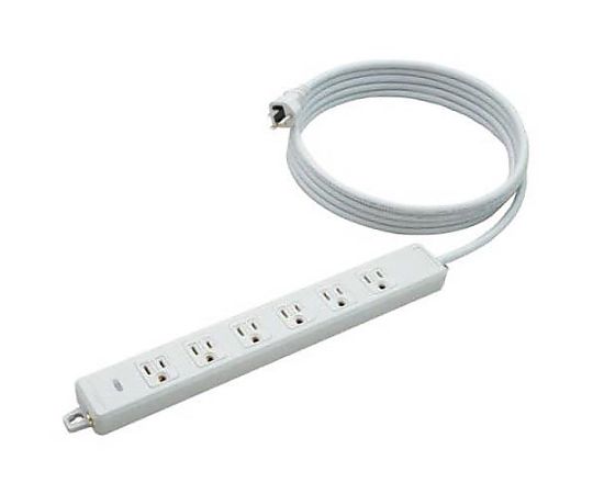 エスコ AC125V/15Ax 1m タップ(6口・アース・マグネット付) EA815GK-61 1個(ご注文単位1個)【直送品】