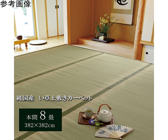 アズワン 純国産 い草 上敷き カーペット 双目織 『草津』 本間8畳(約382×382cm) 1010020015802 1個（ご注文単位1個）【直送品】
