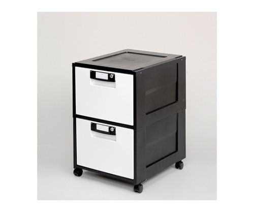 アイリスオーヤマ オフィスキャビネット ブラック HG-202 1個(ご注文単位1個)【直送品】