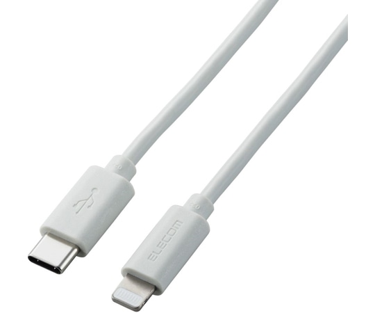 エレコム USB C-Lightningケーブル 1.0m シルバー U2C-APCL10SV 1本(ご注文単位1本)【直送品】